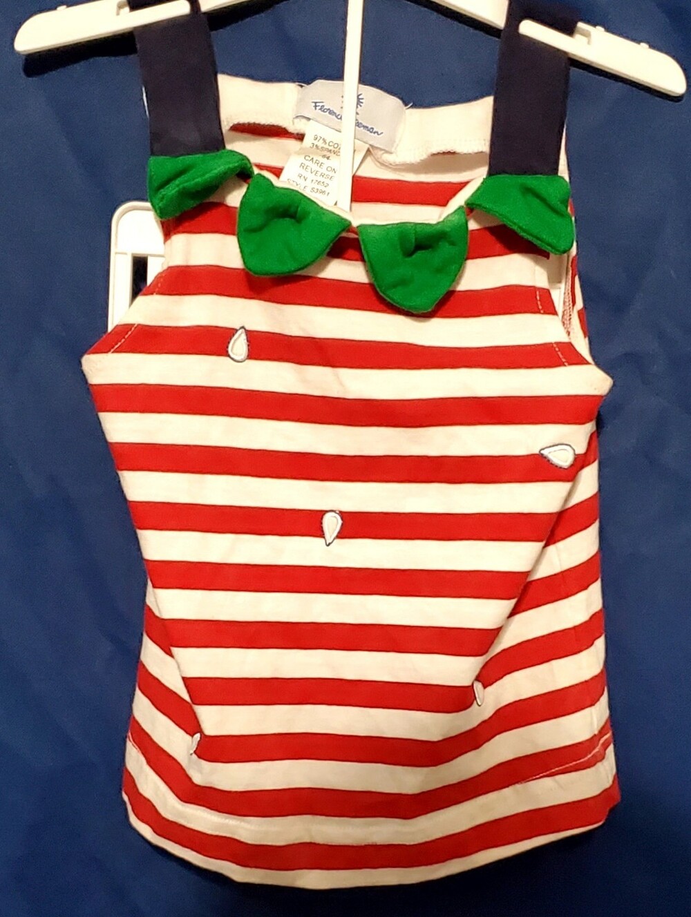 Florence Eiseman toddler girl's striped strawberry knit top